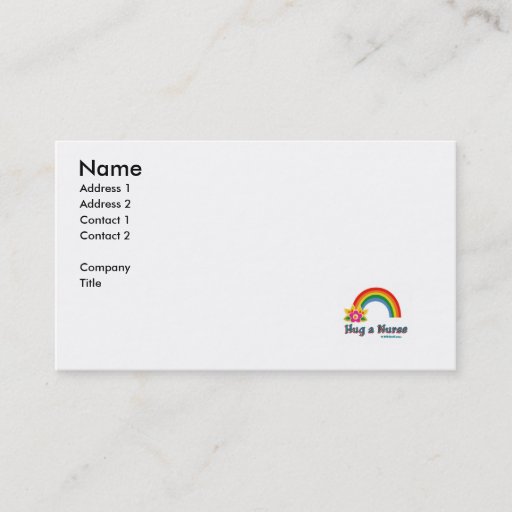 Customizable Hug a Nurse Business Card
