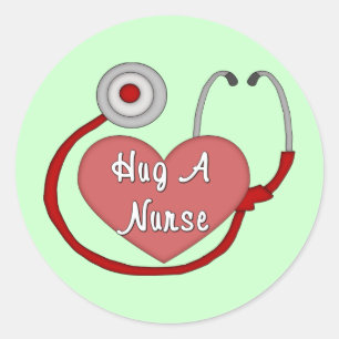 Hug A Nurse! Classic Round Sticker