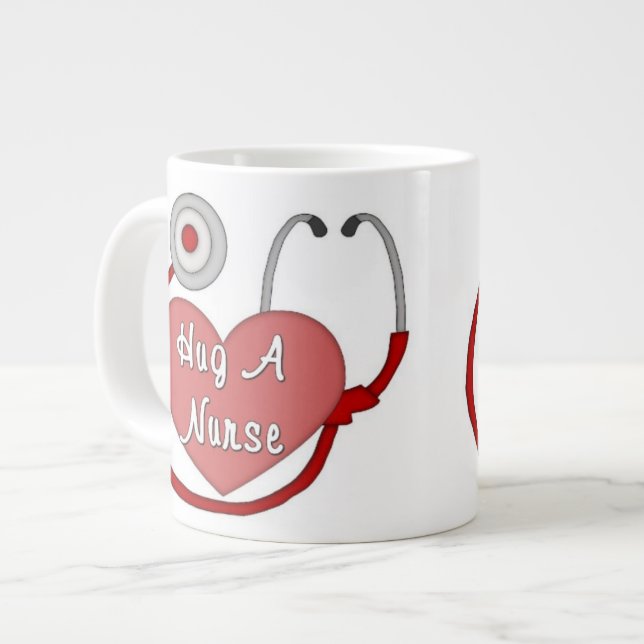 Hug A Nurse Giant Coffee Mug (Front Left)