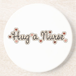 Hug a Nurse T-shirts and Gifts Coaster