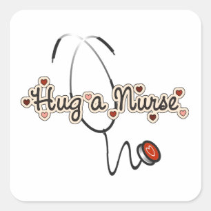 Hug a Nurse T-shirts and Gifts Square Sticker