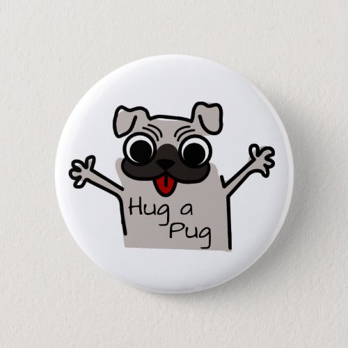 Hug a Pug Button