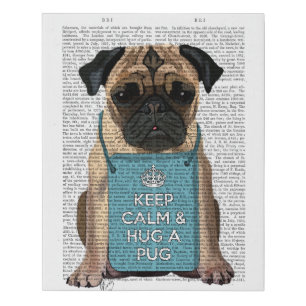 Hug a Pug Faux Canvas Print