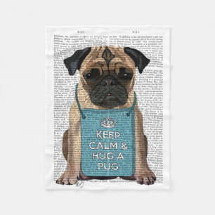 Hug a Pug Fleece Blanket