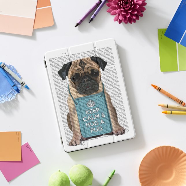 Hug a Pug iPad Pro Cover (Desk)