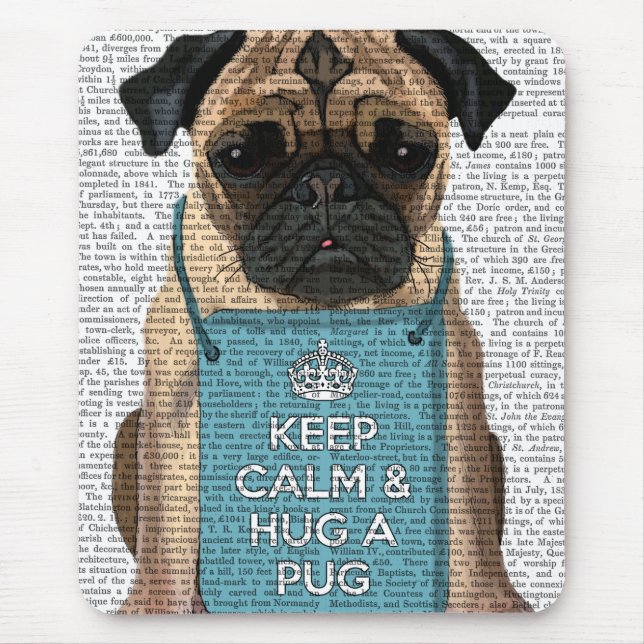 Hug a Pug Mouse Pad (Front)
