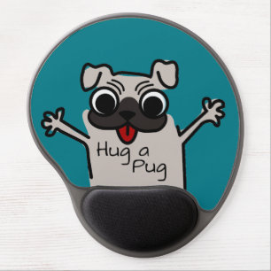 Hug a Pug Teal Gel Mouse Pad