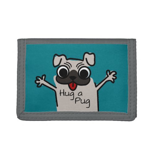 Hug a Pug Tri_fold Wallet