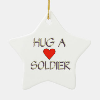 Hug a Soldier Ceramic Ornament