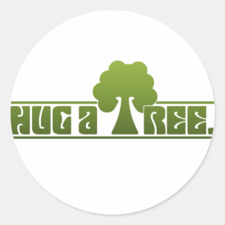Hug a Tree Classic Round Sticker