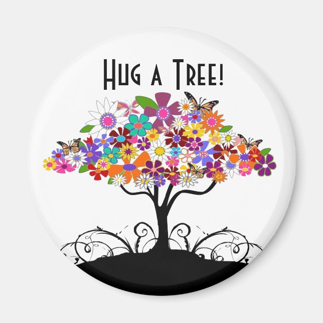 Hug a Tree Fridge or Locker Magnet (Front)