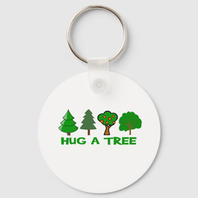Hug a Tree Keychain (Front)
