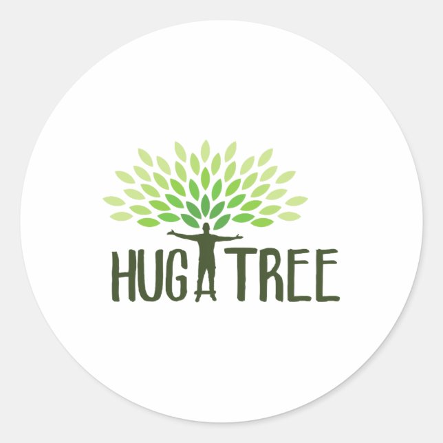 Hug A Tree - Tree Hugger Earth Day Save Earth Ther Classic Round Sticker (Front)