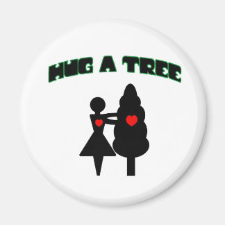 Hug a Tree w/Hearts Magnet