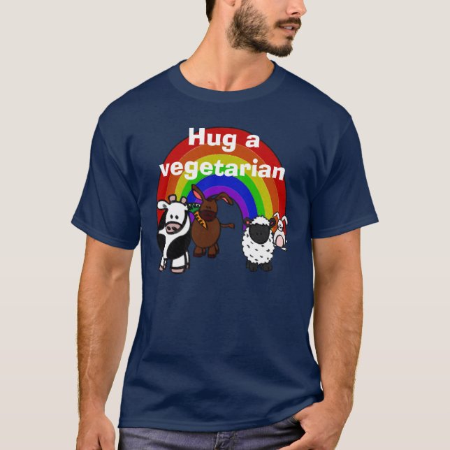 Hug a Veggie Dark T-shirt (Front)