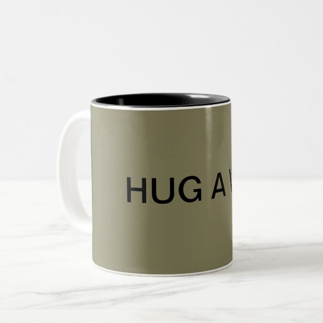 Hug A Vet Two-Tone Coffee Mug (Front Left)