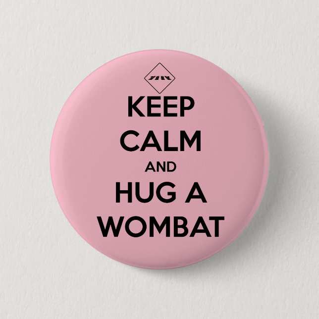 hug a wombat - badge pinback button (Front)