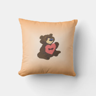 Hug Bear on American Mojo Throw Pillow
