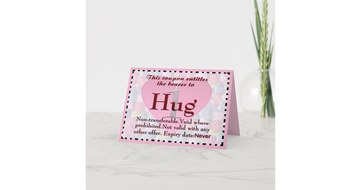 Hug Coupon Card Zazzle