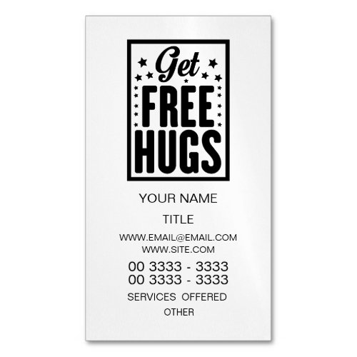 Hug Day _ Fun Retro Advertising Magnetic Business Card