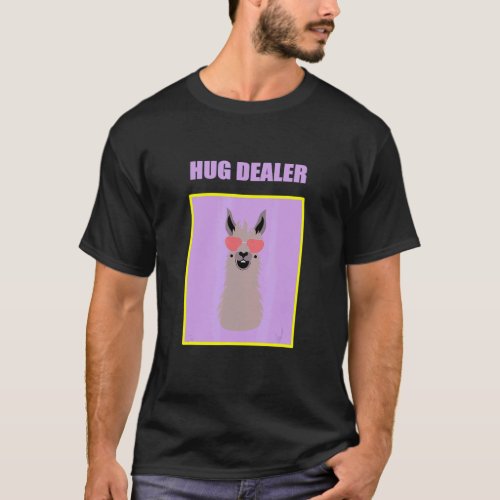 Hug Dealer Cool Llama Music Festival Touchy Free H T_Shirt