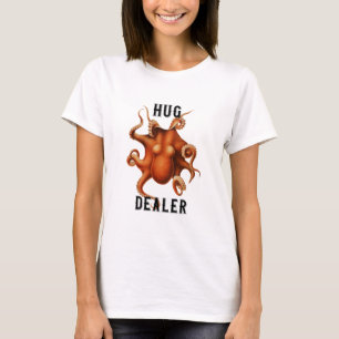 'Hug Dealer' Funny Octopus by Ernst Haeckel White T-Shirt