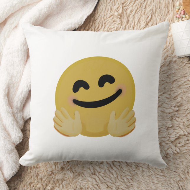"Hug Emoji"  Throw Pillow (Blanket)