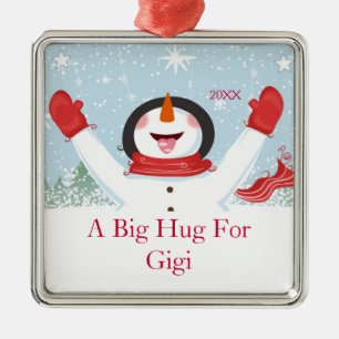 Hug for Gigi Christmas Snowman Ornament