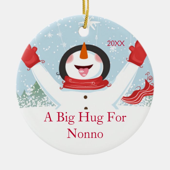 Hug for Nonno Christmas Snowman Ornament
