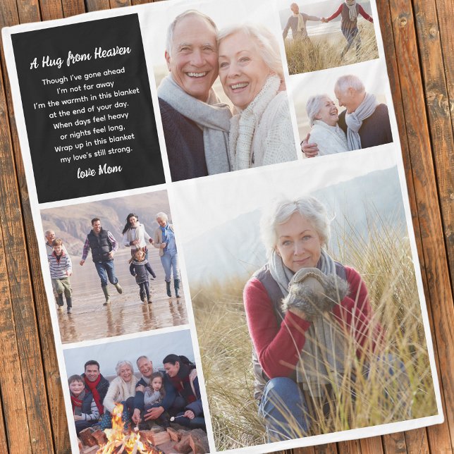 Hug From Heaven Photo Collage Sympathy Fleece Blanket (Creator Uploaded)