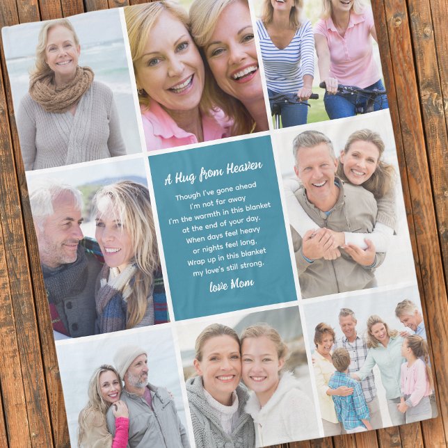 Hug From Heaven Photo Collage Sympathy Fleece Blanket (Creator Uploaded)