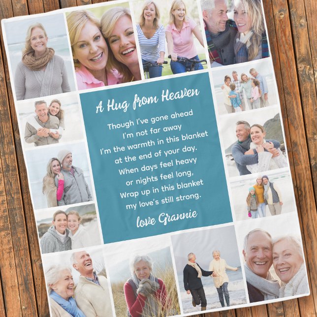 Hug From Heaven Photo Collage Sympathy Fleece Blanket (Creator Uploaded)