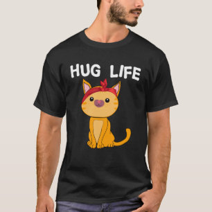 Hug Life Cute Kitten Cat Music Festival Free Hugs T-Shirt