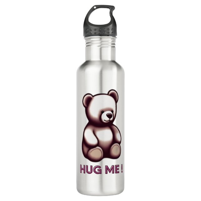 Hug Me Bear Stainless Steel Water Bottle (Front)