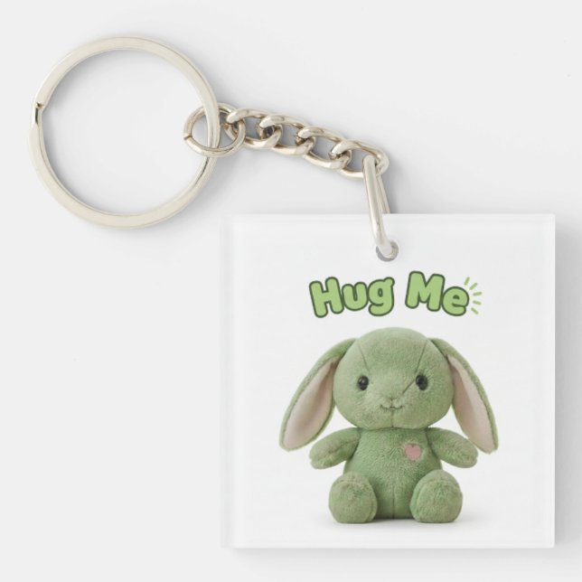 Hug Me Bunny Keychain (Front)