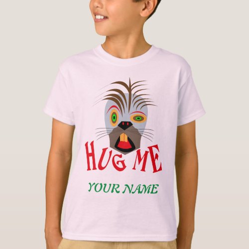 HUG ME FUNNY BEAVER CARTOON T_Shirt