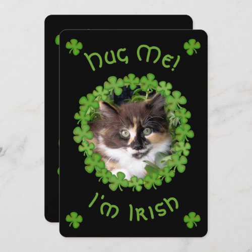 Hug Me Iâm Irish Kitten Holiday Card