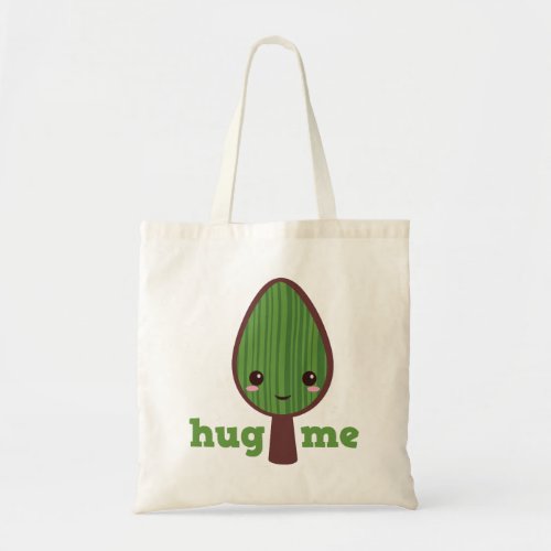 Hug Me Kawaii Tree Canvas  Tote Bag