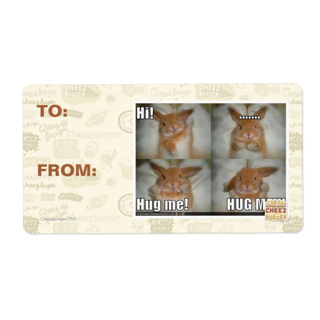 Hug me label (Front)