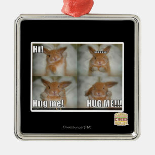 Hug me metal ornament