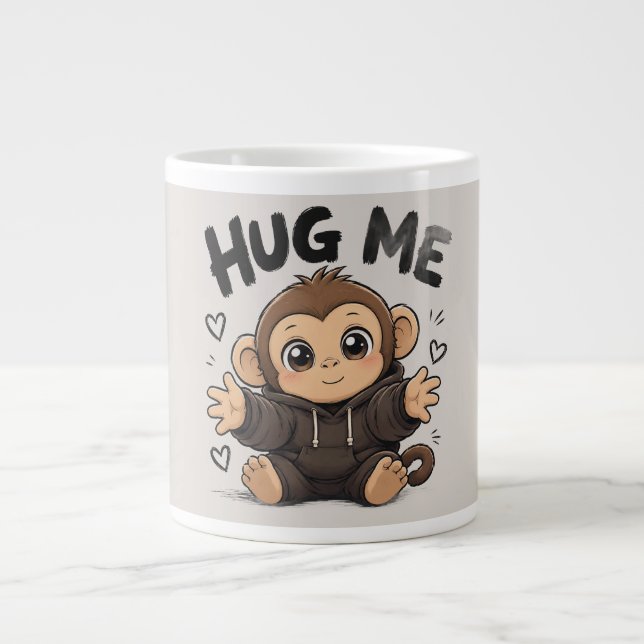Hug Me Monkey Giant Coffee Mug (Front)