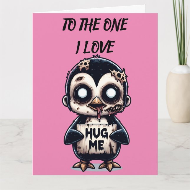 Hug Me Penguin Card (Front)