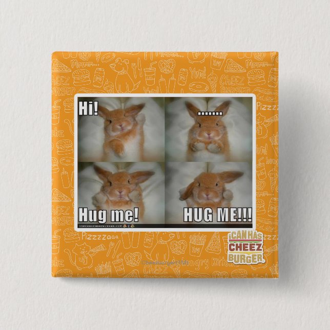 Hug me pinback button (Front)