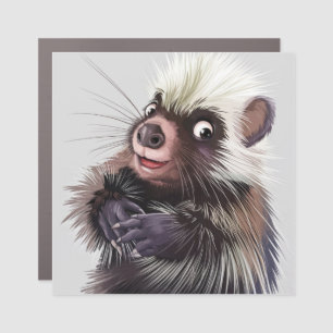 Hug Me Porcupine Square Car Magnet