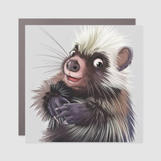 Hug Me Porcupine Square Car Magnet