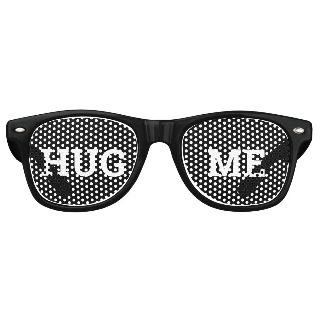 HUG ME retro Shades / Fun Party Sunglasses (Front)