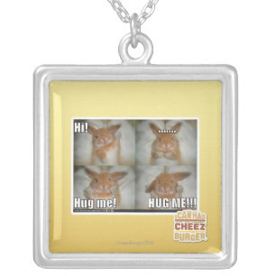 Hug me silver plated necklace