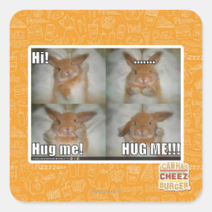 Hug me square sticker