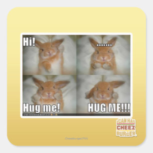 Hug me square sticker