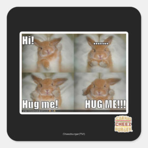 Hug me square sticker